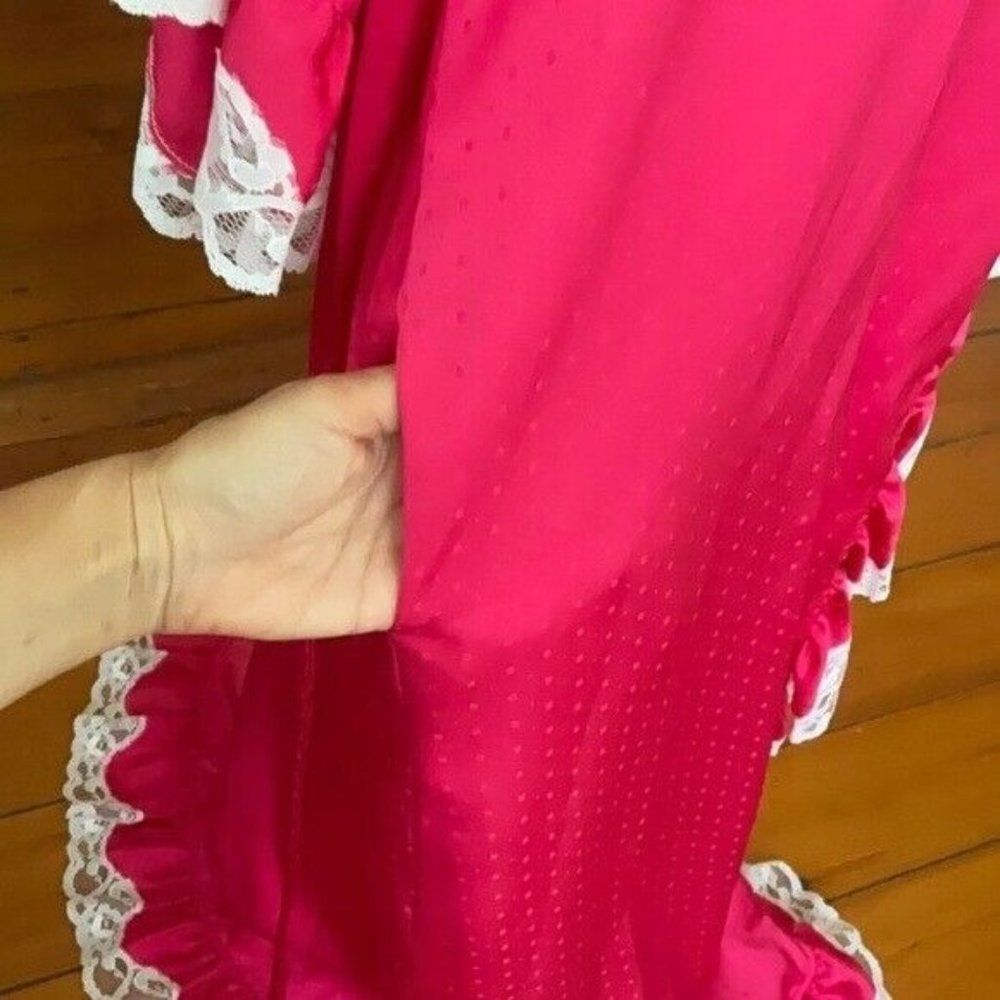 💝⭐️💝VTG Givenchy 2pc SET PARIS Pink Sultry Lace Nightgown * Robe💝⭐️💝 - Picture 5 of 16